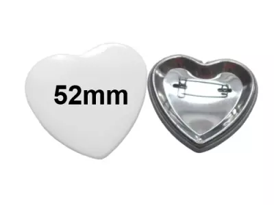 52x57mm Herz-Button mit Sicherheitsnadel